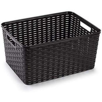 Metaltex - Cesta de Ordenación Acabado Rattan 18 L