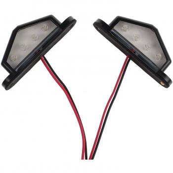Luz para Matrícula 2PCS con 4 Ledes Luces de la Placa 12-24 V Impermeables Resistentes a los Impactos Luces Traseras Blancas para Coche Remolque Caravana Camión