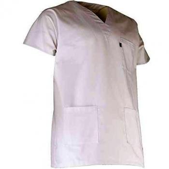 Túnica Médica Blanca de Cuello en V con Mangas Cortas Bisturí - Talla S