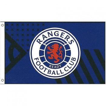 Bandera de Rangers FC Core Crest Azul Real/Blanco/Negro One Size