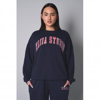 Kaiia Studio Oversized Sweatshirt Navy With Red UK 12