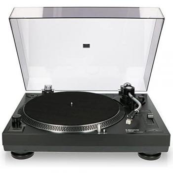 Lenco L-3808 - Tocadiscos de Accionamiento Directo con USB, MMC, Digitalización a través de PC y Cubierta Protectora Antipolvo Extraíble en Negro
