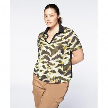 Camiseta tipo polo con estampado de lúrex