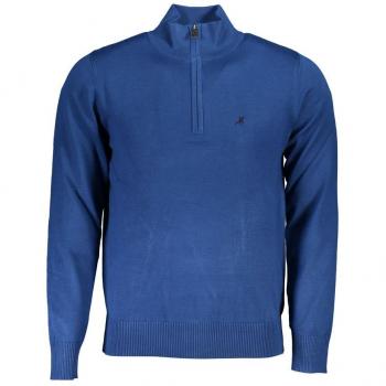 U.S. Polo Assn. Men's Elegant Half-Zip Embroidered Sweater - Blue - Size XXL