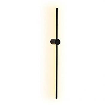 Aplique de pared WELLHOME, estructura de metal color negro, 1x18W LED, dimensiones 6x91x10 cm
