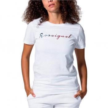 Camiseta de mujer Rossignol Logo Rossi manga corta blanca tamaño L