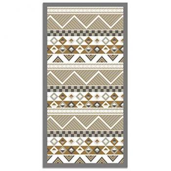 Alfombra Vinílica Azteca Naranja 120 x 170 cm - Antideslizante, Antihongos e Ignífuga - Ideal para Cocina y Salón