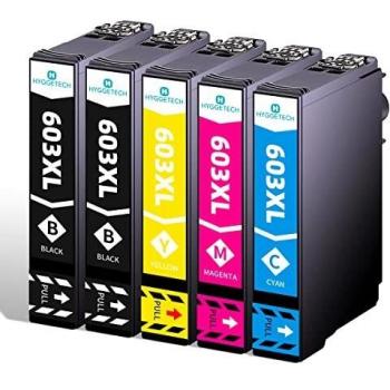 Hyggetech 5 cartuchos de tinta de repuesto para Epson 603 XL Multipack compatible con Epson Expression Home XP-2100 XP-2105 XP-3100 XP-3105 XP-4100 XP-4105 Workforce WF-2830 WF-2835 WF-2850