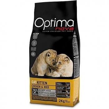 Optima Nova Comida para gatitos, Pollo y arroz, 2 Kg