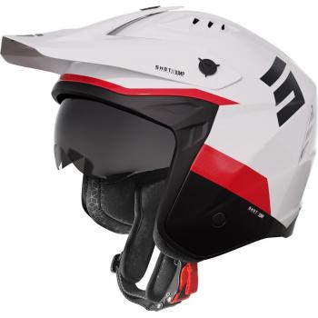 Casco de Cross Shot Jump Tricks Blanco-Rojo Brillante