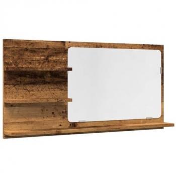 Espejo mueble de baño madera ingeniería envejecida 90x11x45 cm