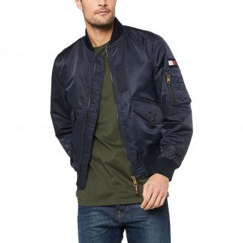 Tommy Hilfiger Hombre Chaqueta Bomber Icon, Azul, L