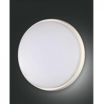 Luz de Techo LED Olly 30 cm, Cristal Blanco, IP54, 2800 lúmenes