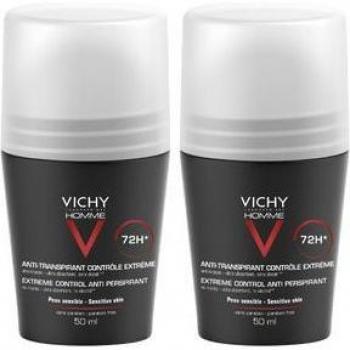 Vichy Homme Desodorante Antitranspirante Control Extremo 72h Roll-on 2x50ml