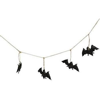 Guirnalda Decorativa de Halloween con 8 Murciélagos de Plástico - 180 cm