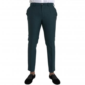 Dolce & Gabbana Green Wool Skinny Slim Dress Pants - IT48 | M