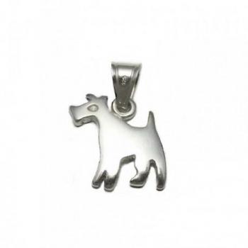 Colgante Plata Ley 925m Silueta Perro Lisa 17mm