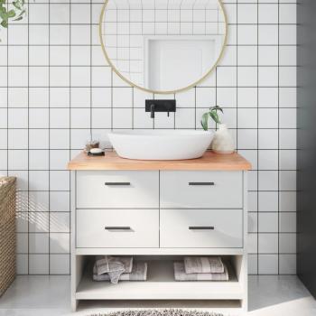Encimera de Baño Plegable de Madera Tratada VidaXL 100x50x4 cm Color Marrón Claro, Gris Oscuro, Natural
