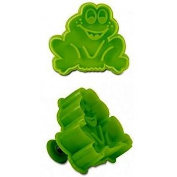 Staedter Rana Repujado Molde para Galletas con expulsor, Verde, 5,5 cm