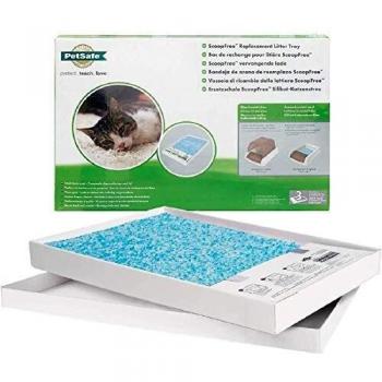 PetSafe Bandeja de Arena de Cristal Azul para Arenero Autolimpiable ScoopFree, Relleno de Arena PetSafe, Absorbente, Inodoro, Higiénico, 1 Unidad