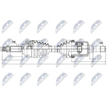 Árbol de transmisión NTY NPW-FR-073 con características de alta resistencia y durabilidad