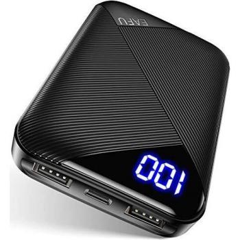EAFU Cargador portátil, tamaño Mini, 10 000 mAh, pantalla LED, Salida dual 3A y USB C, Batería con linterna, Compatible con iPhone Xs 8, iPad y Samsung S10, Plus Note 10, Airpod, etc.