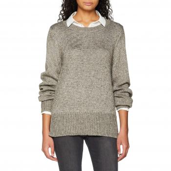 Vila Clothes Vicleared Knit Metallic L/s Top, suéter para Mujer, Gris