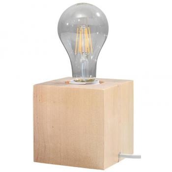 Lámpara de Mesa Ariz E27 en Madera Natural con Capacidad para 1 Bombilla, Diámetro de 10cm