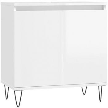 Armario de baño madera de ingeniería blanco brillo 58x33x60 cm