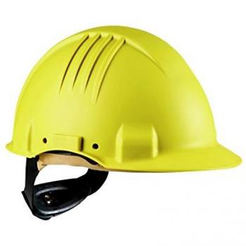 Casco de Seguridad Alta Temperatura sin Ventilación con Arnés de Ruleta y Banda de Sudor de Piel