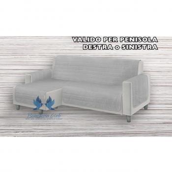 Funda de Sofá Chaise Longue Acolchada Gris 290 cm