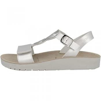 Sandalias Geox Costarei GI para Niña, Color Gris Plateado y Blanco, Talla 32