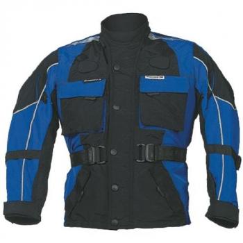 Roleff Chaqueta de Motorista para Niños Racewear, Negro/Azul, XL/158