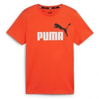 Camiseta Puma Essentials+ 2 Col Logo para Niños en Color Rojo