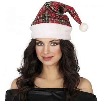 Guirma Gorro Navidad de Cuadros verde y rojo