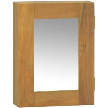 Teak Solid Wood Mirror Cabinet 30x10x40 cm