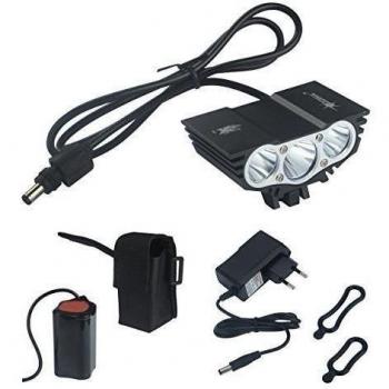 ALED LIGHT® Solarstorm 6600Lm del faro del Cree x3 bicicleta de la bici llevó la linterna Linterna Negro Con 4x18650 batería 6400mAh