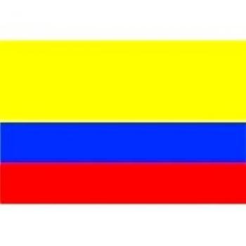 Máxima calidad - bandera bandera de COLOMBIA 250 x 150 cm, de altísima resistencia al desgarro, No producto BARATO de China, peso del tejido de 100 g / m², muy resistentes, extra-fuertes arandelas de latón - costuras reinforzadas alrededor, ideal c