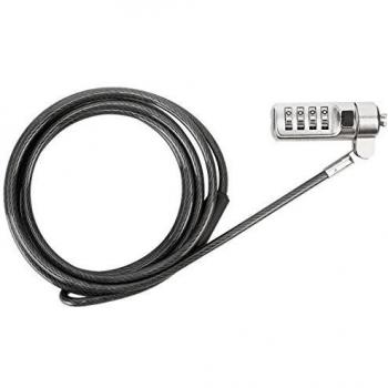 Targus Candado de seguridad DEFCON, candado con cable de acero galvanizado, candado antirrobo con combinación numérica – Gris, ASP66GLX-S