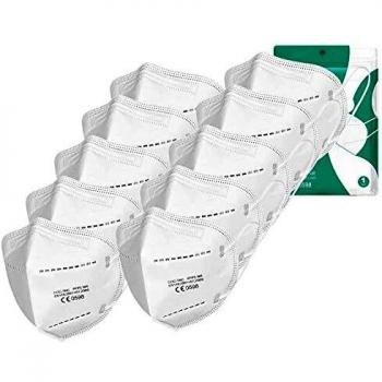 Uniguardian 10x FFP3 Mascarillas protectora para la boca y la nariz,empaquetada aparte, certificación EN149:2001+A1:2009,sin válvula, contra polvo y partículas,filtro BFE ≥ 99%, Blanco, Talla única