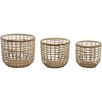 Juego de Cestas DKD Home Decor 39 x 39 x 32 cm, incluye cestas decorativas, dimensiones de 39 cm de ancho, 39 cm de profundidad y 32 cm de altura