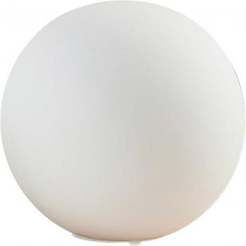Lámpara de mesa Lindby Rhona, moderna, blanca, cristal opalino, diámetro 25 cm, casquillo E27
