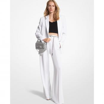 Michael Kors Stylish Wide Trousers for Women, White, Size 3XS