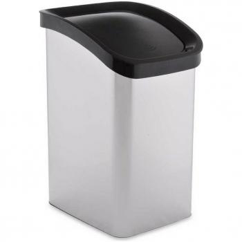 Papelera Berilo 23 L Basculante Plateado Plástico