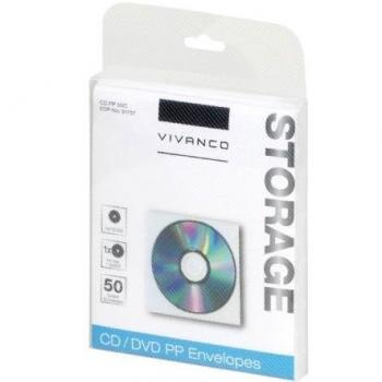 Vivanco - Lote de Fundas para CD y DVD