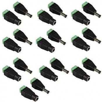COM de Four® Adaptador de Corriente Set hembra dc y dc Conector de 5,5 x 2,1 mm 1 - 24 V para CCTV Cámara, Router, Switch, LED, etc.