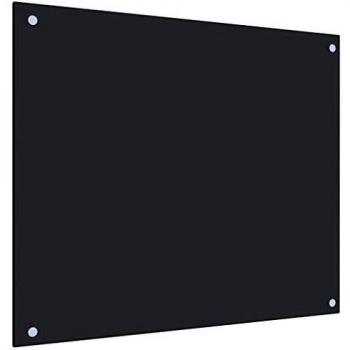 vidaXL Protector Salpicaduras Cocina Vidrio Templado Negro 70x60cm Protección Herramientas Accesorios Protección Grasa al Cocinar Fiable Práctico