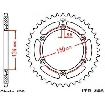 Couronne Acier 52 Dents Jt Sprockets Type 459 Chaîne 428 Kdx125 1990-01