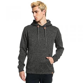 Sudadera con capucha Quiksilver Kelhood Krph, 100% poliéster, ajuste regular, diseño moderno, bolsillo canguro frontal, cordones ajustables en la capucha