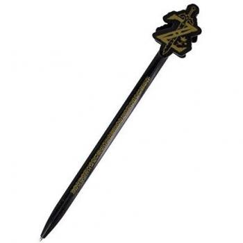 Bolígrafo Legend of Zelda Master Sword con diseño de espada maestra, tinta negra, cuerpo de plástico resistente, clip para sujeción y detalles en color dorado